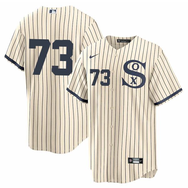 Men Chicago White Sox 73 No Name Cream stripe Dream version Game Nike 2021 MLB Jerseys
